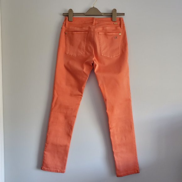 DL1961 ANGEL Women's Mid-rise Ankle Jeans Coral Orange Gold Accents Western Chic - Picture 3 of 13